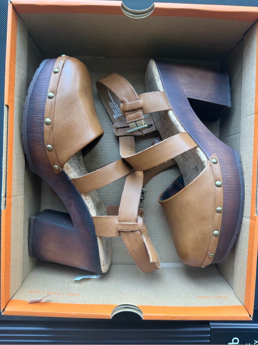 Kork-Ease Brown Leather Platform Clog Sandals - Picture 5 of 5